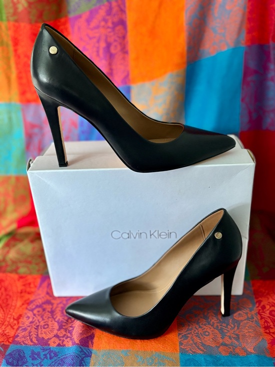 Calvin Klein Shoes - Calvin Klein Brady Black Leather Pointed Toe Stiletto Pumps - Only Worn Once